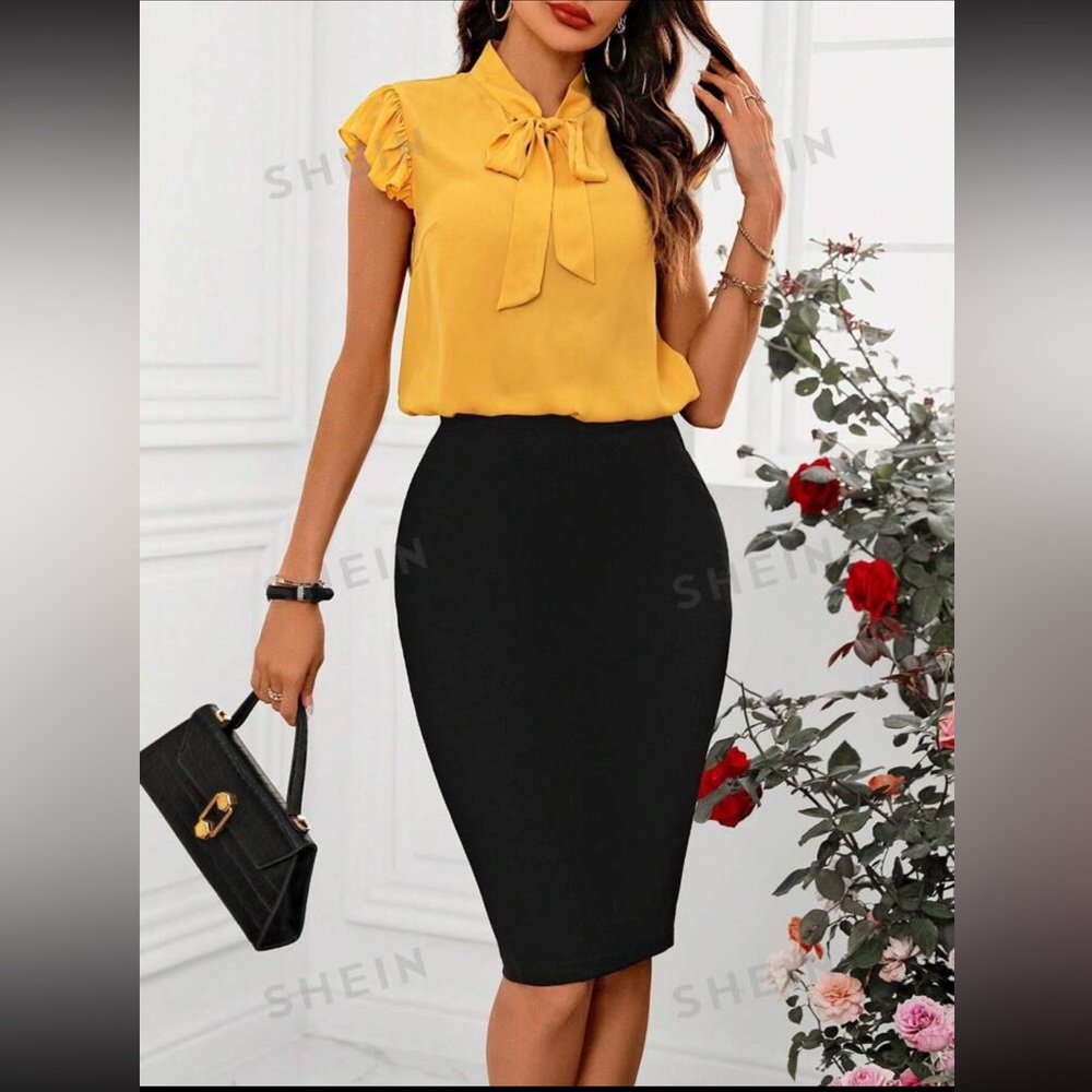 SHEIN 2 piece skirt and blouse set.